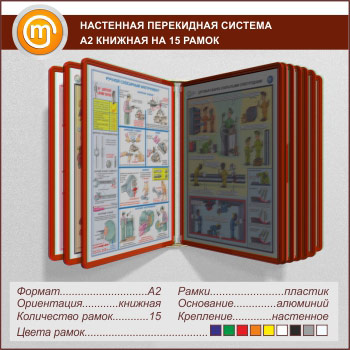 Настенные перекидные системы А2 на 15 рамок