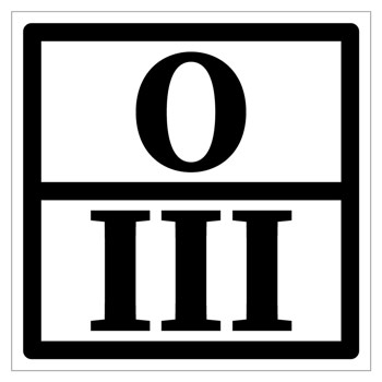 Знак отходов 3 класса опасности, III (пленка ламинированная, 300х300 мм)